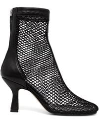 Souliers Martinez - Bottines Fira En Cuir Et Résille - Lyst