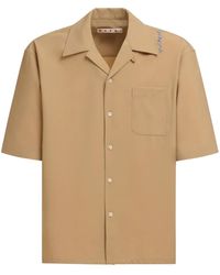 Marni - Chemise À Logo Brodé - Lyst