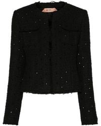 N°21 - Crystal-Embellished Jacket - Lyst