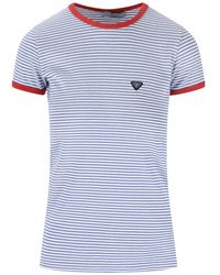 Prada - Gestreepte Top Met Logo - Lyst