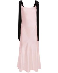 Nina Ricci - Bow-Detail Satin Midi Dress - Lyst