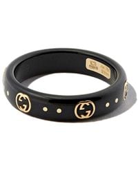 Gucci - 18kt Yellow Gold Icon GG Ring - Lyst