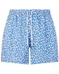 Fedeli - Floral-Print Drawstring Swim Shorts - Lyst
