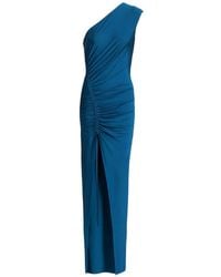 Balmain - Long Draped Jersey Dress - Lyst