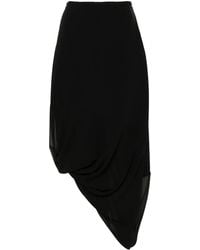 MM6 by Maison Margiela - Asymmetric Draped Midi Skirt - Lyst