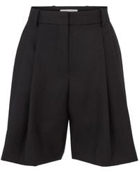 Nina Ricci - Pleat-Detail Wide-Leg Wool Shorts - Lyst