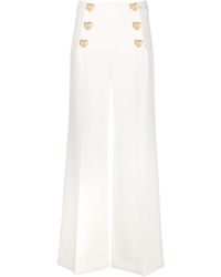 Moschino - Heart-shaped Buttons Wide-leg Trousers - Lyst