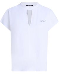 Karl Lagerfeld - Camiseta con abertura en el cuello - Lyst
