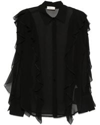 Blumarine - ラッフル シルクシャツ - Lyst