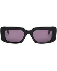 Sandro - Lunettes De Soleil Rectangulaires À Logo Imprimé - Lyst