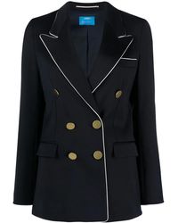 ..,merci - Contrast-Trim Double-Breasted Blazer - Lyst