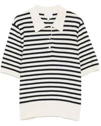 A.P.C. - Striped Polo Top - Lyst