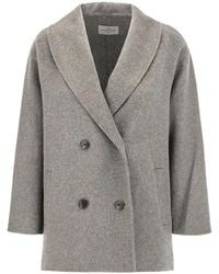 The Dynamis Studio - Double-Breasted Shawl-Lapel Coat - Lyst