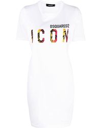 DSquared² - Icon Sunset Palm T-shirt Dress - Lyst