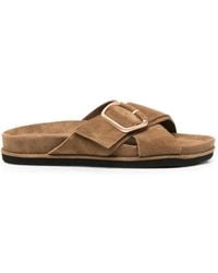SERGIO MORETTI FIRENZE - Buckle-Fastening Crossover-Strap Sandals - Lyst