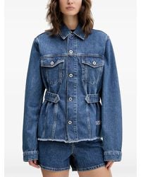 KARL LAGERFELD - Veste Ceinturée En Jean À Bords Francs - Lyst