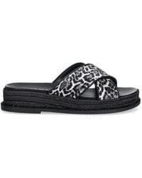 DKNY - Berries Cross-Strap Leopard-Print Slides - Lyst