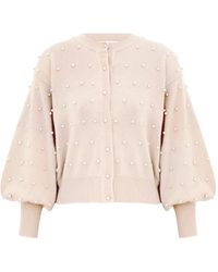 Zimmermann - Pearl-Embellished Balloon-Sleeve Cardigan - Lyst