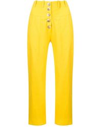 Olympiah - Cropped Button-front Trousers - Lyst