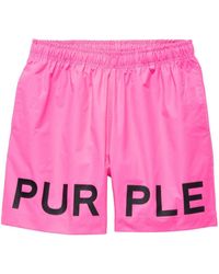 Purple Brand - Bermudas con cintura elástica y logo estampado - Lyst