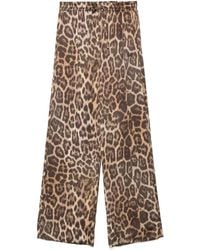 Stella McCartney - Pantalones rectos con estampado de leopardo - Lyst
