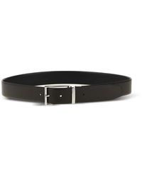 BOSS - Reversible Italian Leather Belt With Two Textures - Lyst
