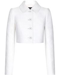 Dolce & Gabbana - Short Jacquard Jacket With All-Over Dg Logo - Lyst