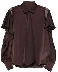 Sacai - Ruffled Panelled Shirt - Lyst