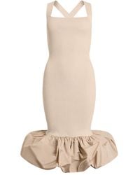 Patou - Ruffled Knitted Midi Fitted Dress - Lyst