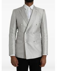 Dolce & Gabbana - Off Martini Double Breasted Coat Blazer - Lyst