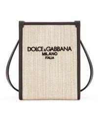 Dolce & Gabbana - Small Logo-embroidered Canvas Shoulder Bag - Lyst
