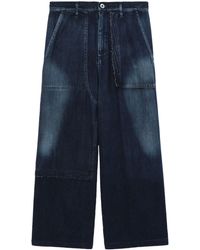 Y's Yohji Yamamoto - Faded Wide-leg Jeans - Lyst