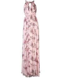 Marchesa Halterneck Floral Bridesmaid Dress - Pink