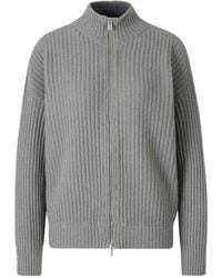 Peserico - Cardigan En Maille Côtelée À Zip - Lyst