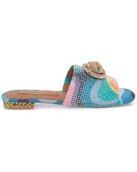 Kurt Geiger - Chelsea Crystal-Embellishment Logo Sandals - Lyst