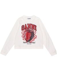 Ganni - Sweatshirt aus Bio-Baumwolle - Lyst