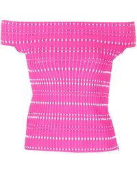 McQueen - Open-Knit Off-Shoulder Top - Lyst