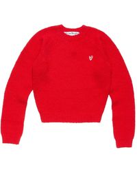 Acne Studios - Trui Met Raglan Mouwen En Geborduurd Hart - Lyst