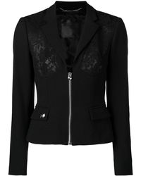 Philipp Plein Lace Panel Jacket - Black