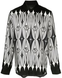 Amiri - Silk Argyle Print Shirt - Lyst