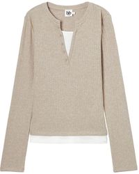 B+ AB - Buttoned Ribbed Top - Lyst