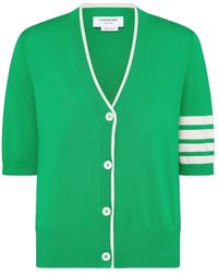 Thom Browne - Jersey Stitch 4-Bar Short-Sleeve Cardigan - Lyst