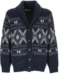 Brunello Cucinelli - Shawl-Collar Fair-Isle Cardigan - Lyst