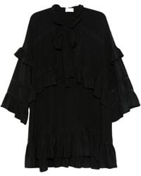 P.A.R.O.S.H. - Jurk Met Afwerking Van Kant En Ruches - Lyst