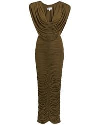 Ronny Kobo - Parish Cowl-Neck Ruched Midi Dress - Lyst