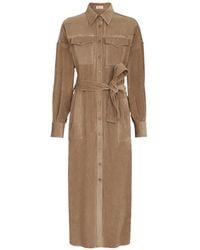 Brunello Cucinelli - Fluid Corduroy Shirt Dress - Lyst