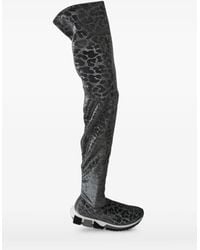 Dolce & Gabbana - Leopard-Print Over-The-Knee Boots - Lyst