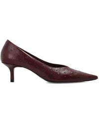 Black Suede Studio - Briar Pointed-Toe Leather Pumps - Lyst