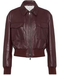 Brunello Cucinelli - フラップポケット レザージャケット - Lyst