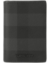 Burberry - Check Folding Card Case - Lyst